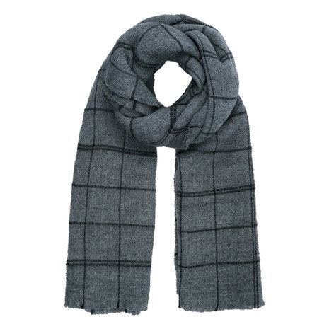 Dames sjaal Check the Box|Lange shawl|Geruit Geblokt|Grijs