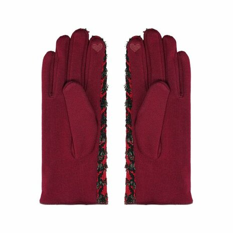 Soft women's gloves Pleated|Red Black|Warm gloves