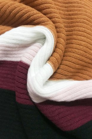 Col sjaal Colour Block|Tube shawl|Roze Rood Bruin