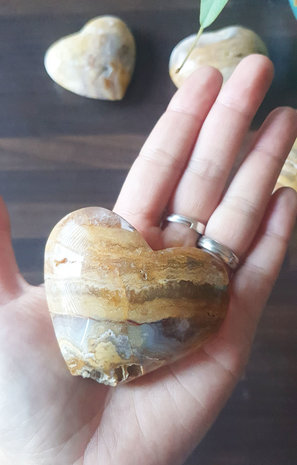 Crystal heart Crazy Lace agate|5-7 cm|Gemstone heart