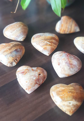 Crystal heart Crazy Lace agate|5-7 cm|Gemstone heart