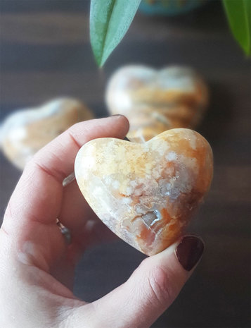 Crystal heart Crazy Lace agate|5-7 cm|Gemstone heart