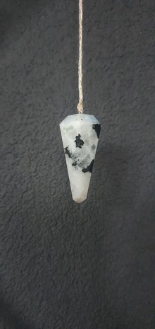 Dromenvanger Moonchild|Regenboog Maansteen Bergkristal edelsteen|Handgemaakt 32cm
