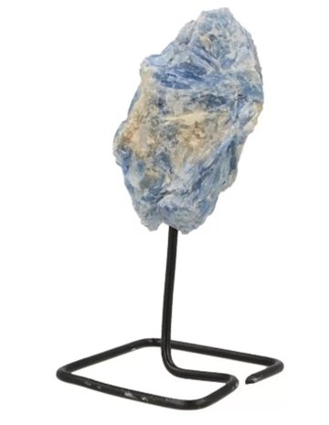 Blauwe kyaniet op standaard|Kyanite metalen staander|8-12cm hoog