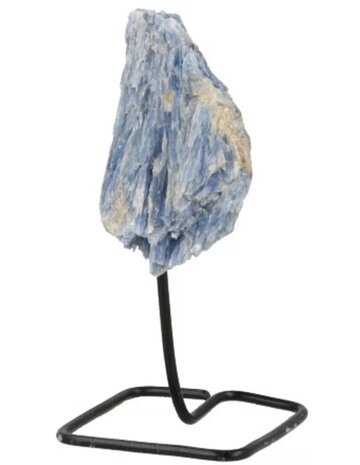 Blauwe kyaniet op standaard|Kyanite metalen staander|8-12cm hoog