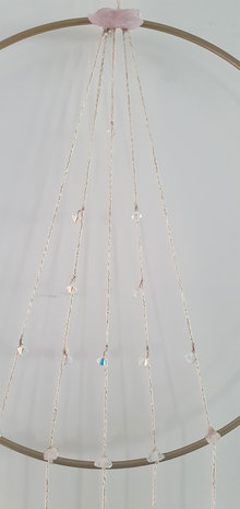 Suncatcher Love 'n Light|Rose Quartz Swarovski crystals|Handmade 25cm