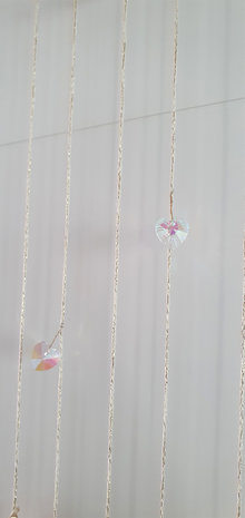 Suncatcher Love 'n Light|Rozenkwarts Swarovski kristal|Edelstenen|Handgemaakt 25cm