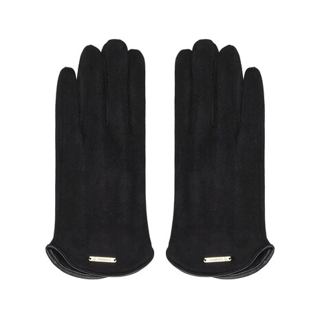 Soft women's gloves Heat|Black|Warm gloves|Suede look