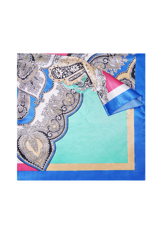 Klein sjaaltje Silky Blue|Blauwe vierkante sjaal|Zijdezacht sjaaltje
