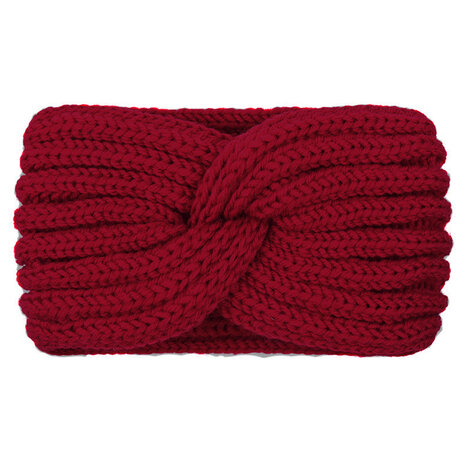 Hoofdband Winter Knot|Rood|Gebreide haarband|Warme hoofdband haarband
