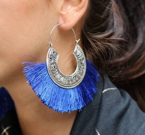 Oorbellen Tassel Mania blauw