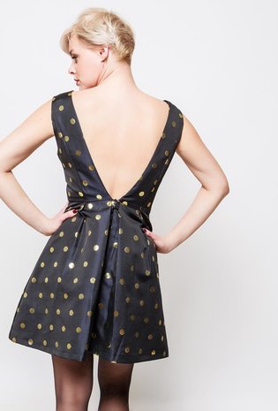 Party musthave jurk Pois zwart goud Scarfz De grootste collectie sjaals online