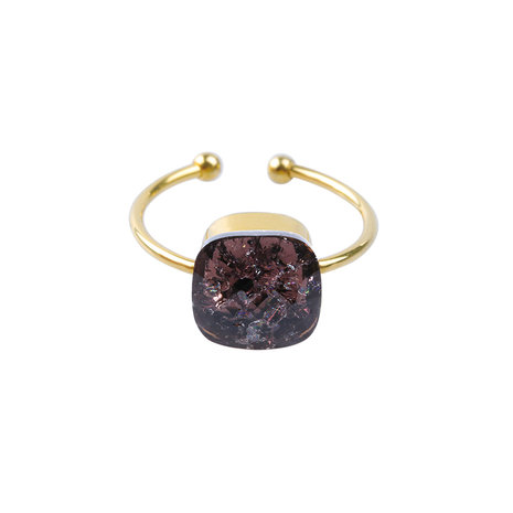 Ring Call it Magic|Gold plated|Black bead stone