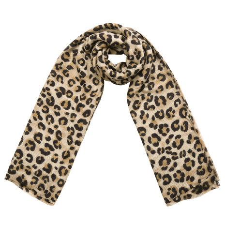 Lange dames sjaal Spotted|Zwart beige bruin|Extra zacht|Luipaardprint