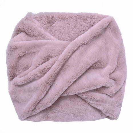 Scarfz faux fur col sjaal beige roze grijs
