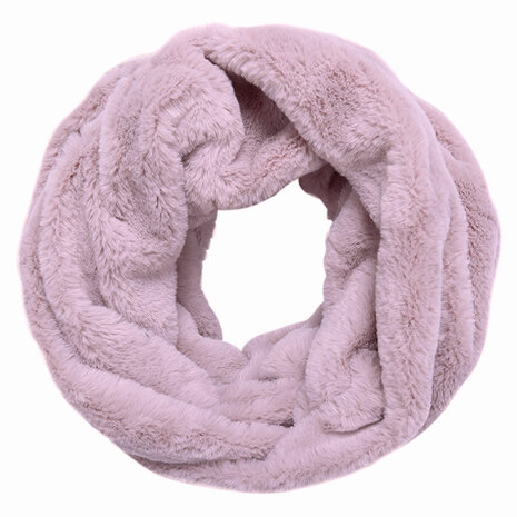 Scarfz faux fur col sjaal beige roze grijs nepbont