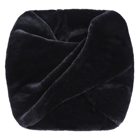 Scarfz faux fur col sjaal zwart black