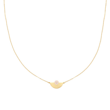 Fijne ketting Happiness|Goudkleurig roze