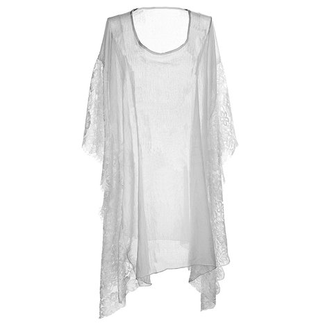 Beach poncho Love grey