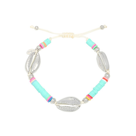 Cute bracelet Surfing Shell|Mint blue|Shells|Rubber