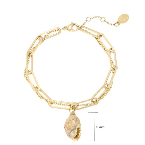 Armband Thick & Thin Seashell|Goud|Schelp|Schakelarmband