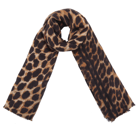 Lange dames sjaal Wild at Heart|Zwart bruin|Extra zacht|Luipaardprint