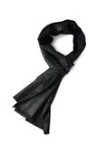 Men's scarf Houndstooth dot|Warm men shawl|Black|Dots houndstooth tartan|Frayed_
