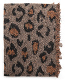 Warme dames sjaal Leopard Love|Lange dames shawl|Extra dikke kwaliteit|Luipaard Leopard|Bruin Zwart|Franjes_